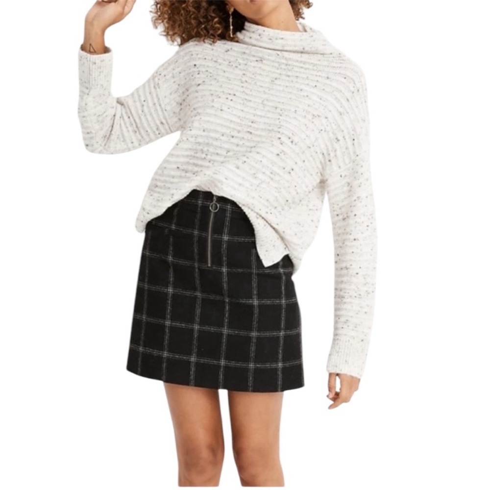 Madewell Speckled Cream Turtleneck Sweater